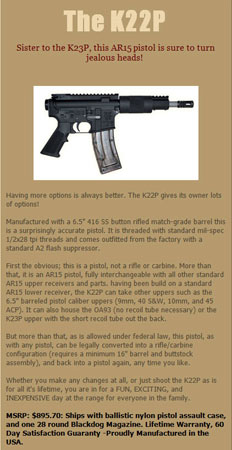 Olympic Arms K22P